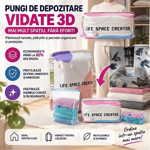 Lifespace™ ⭐| OFERTA 1+1 GRATIS Saci de depozitare vidate 3D fără pompă